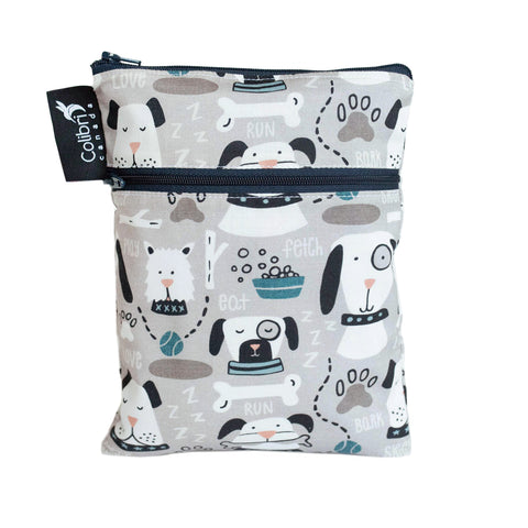 Colibri - Double Duty Reusable Mini Wet Bag - Go Fetch Pattern - All Things Being Eco - Zero Waste