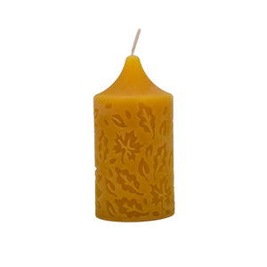 Honey Candles - Small Leaves Pillar Beeswax Candle