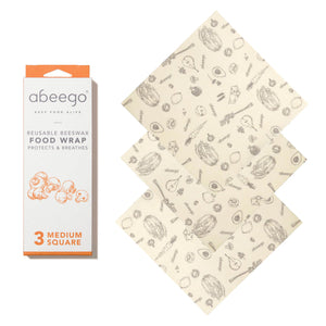 Abeego - 3 Medium Beeswax Food Wrap