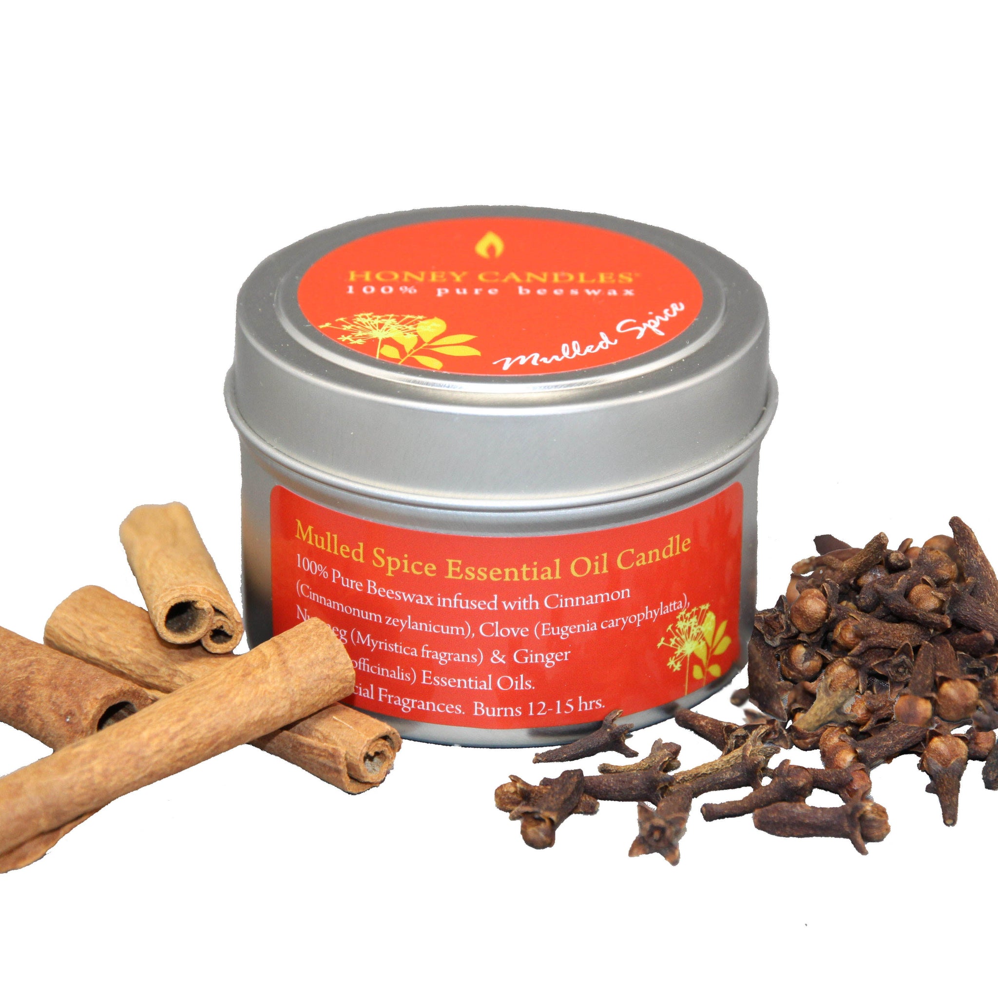 Honey Candles - Mulled Spice Beeswax Candle Tin all things being eco chilliwack canadian made candles