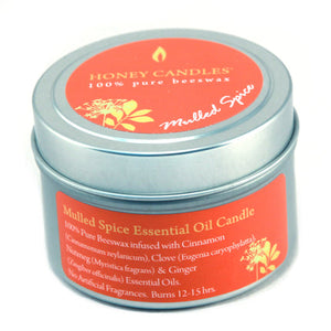 Honey Candles - Mulled Spice Beeswax Candle Tin all things being eco chilliwack