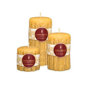 Honey-candles-100percent-pure-beeswax-all things-being-eco-chilliwack-bc- made in canda