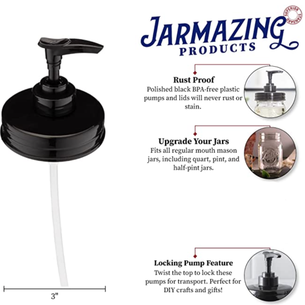 Jarmazing - Mason Jar Single Soap Pump - all thing being eco chilliwack canada