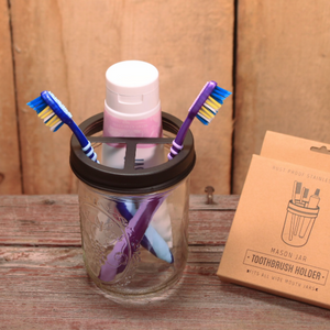Jarmazing - Mason Jar Toothbrush Holder Lid - all things being eco chilliwack canada - zero waste refillery and sustainable clothing store - organic and fair trade