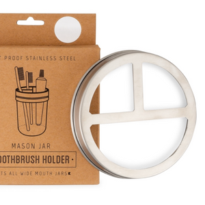 Jarmazing - Mason Jar Toothbrush Holder Lid - all things being eco chilliwack canada - zero waste refillery and sustainable clothing store