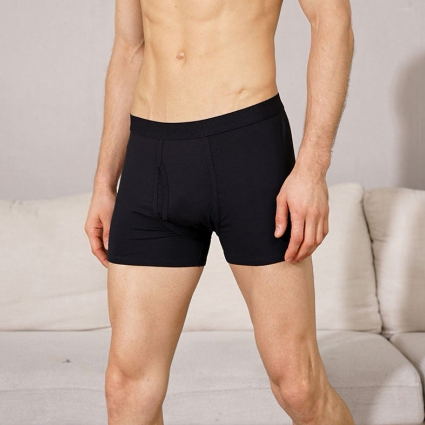 Orange - Bamboo Men's Boxer Briefs With Fly Opening