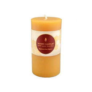 Honey Candles - Small Round Pillar Beeswax Candle
