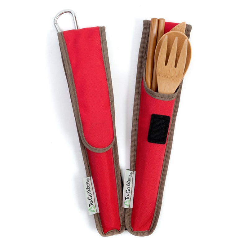 To Go Ware Reusable RePEat Bamboo Utensil Set Red