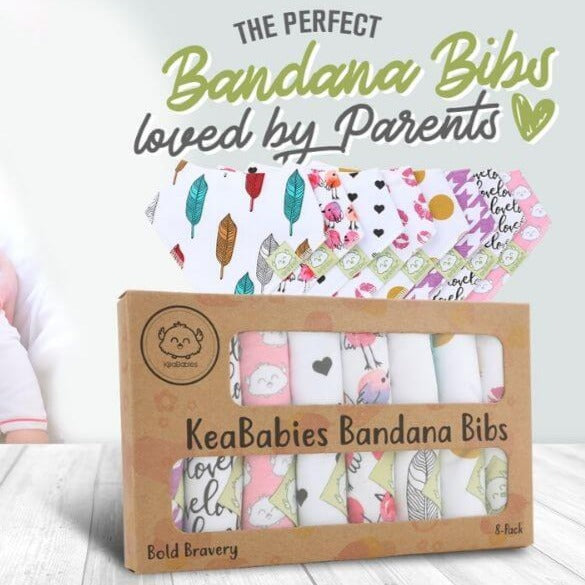 KeaBabies - Organic Cotton Baby Bandana Bib Set Bold Bravery (Girls)