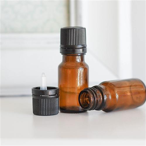 All Things Being Eco - 10ml Amber Euro Glass Bottle with Black Dropper Cap
