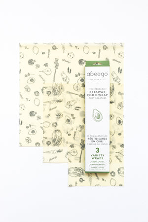 Abeego 3 Variety Beeswax Food Wrap Hemp Fabric