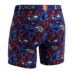2UNDR - Printed Swing Shift Boxer Blue Paisley  Men's Natural Underwear –  All Things Being Eco