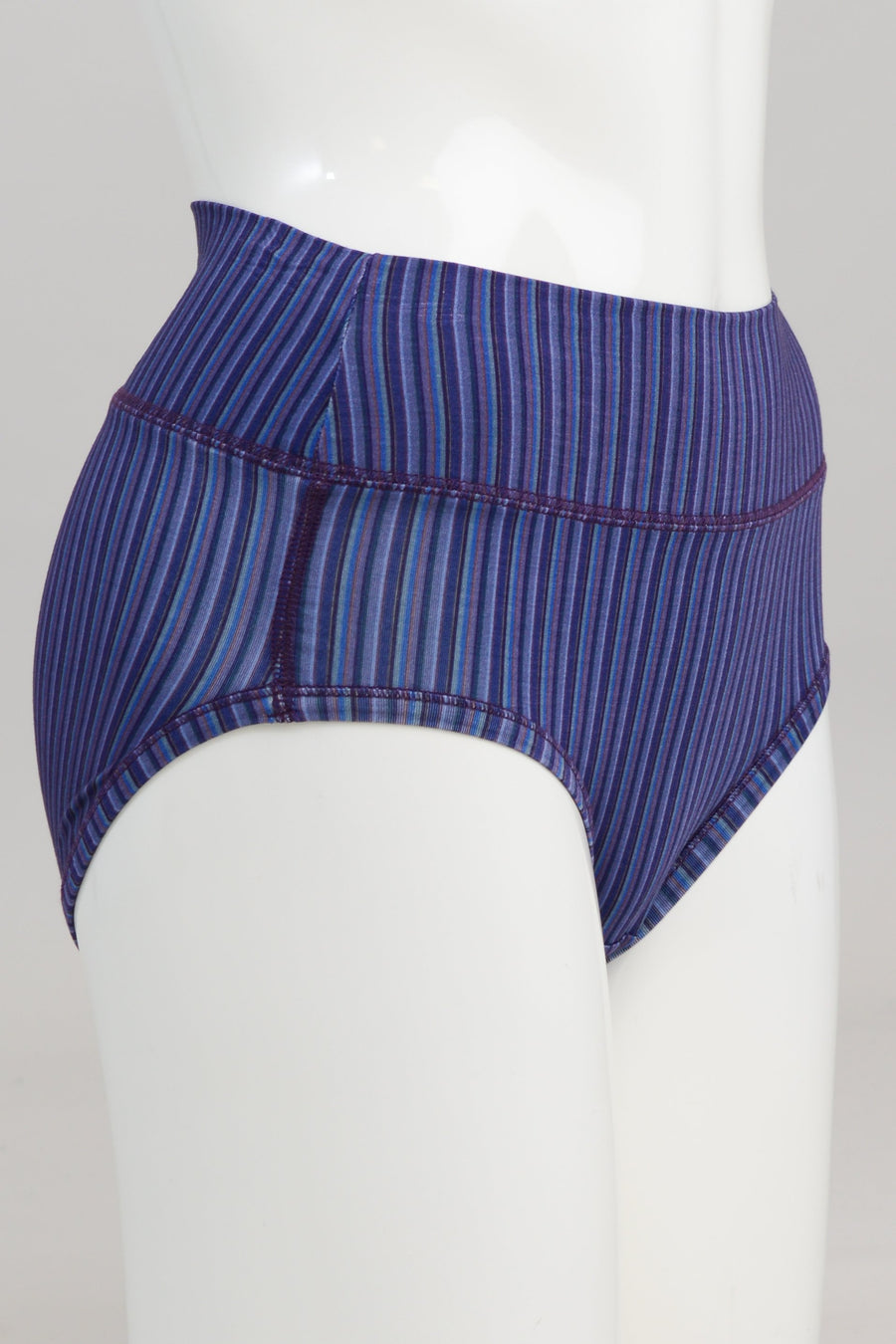 Blue Sky - La Gaunche Bamboo Underwear Violet Stripes Sustainable Panties All Things Being Eco