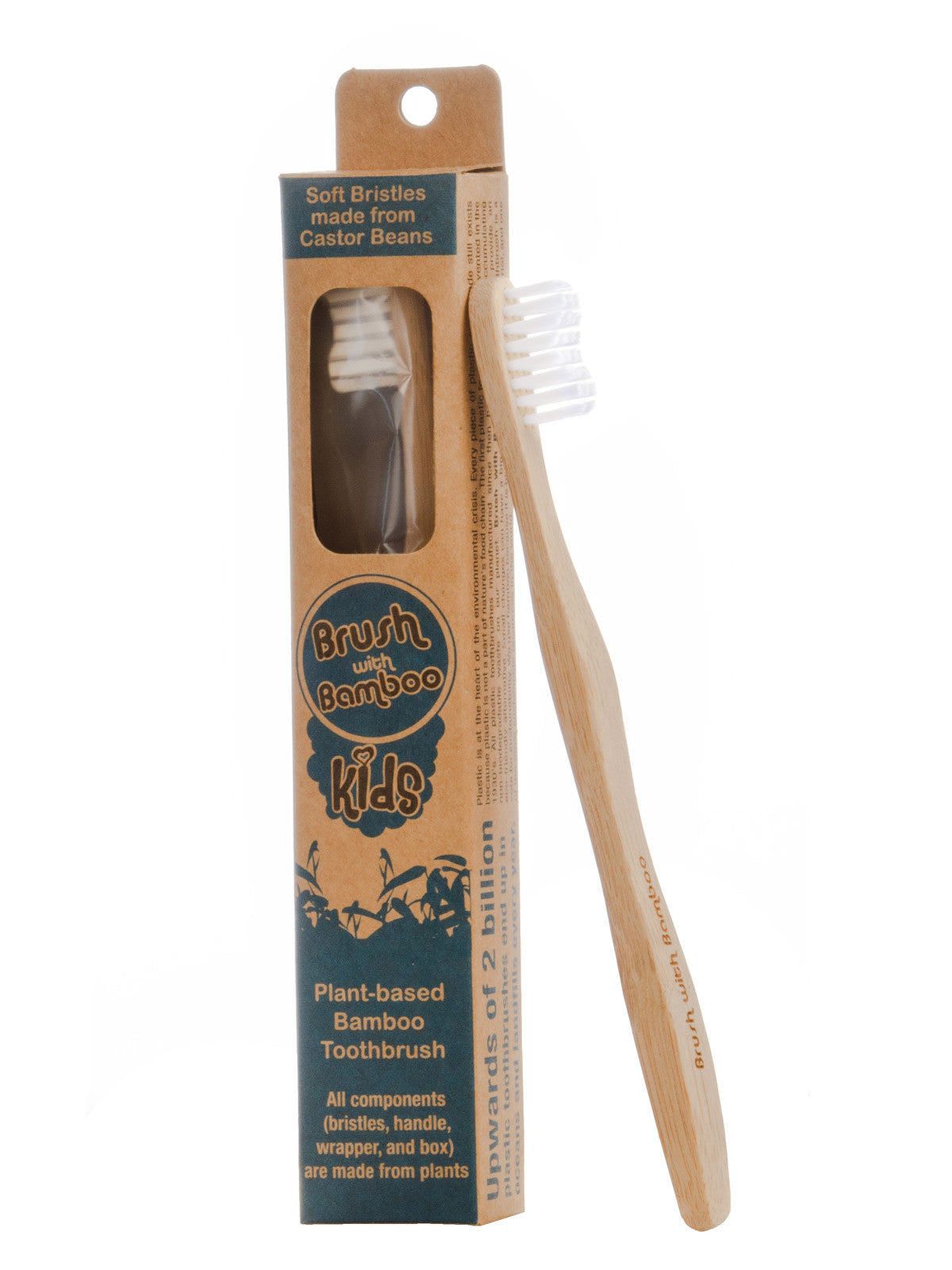 Brush With Bamboo - Kids Toothbrush with Biodegradable Bamboo Handle Biodegradable