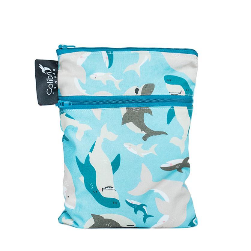 Colibri - Sharks Double Duty Reusable Mini Wet Bag Reusable Zero Waste Bags All Things Being Eco