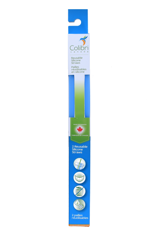Colibri - 2 Pack Reusable Silicone Straws All Things Being Eco Chilliwack zero Waste Specialty Store Blue