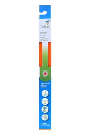 Colibri - 2 Pack Reusable Silicone Straws All Things Being Eco Chilliwack zero Waste Specialty Store Orange