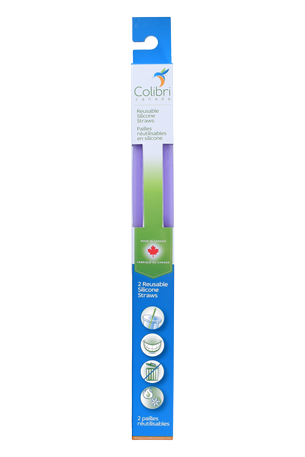 Colibri - 2 Pack Reusable Silicone Straws All Things Being Eco Chilliwack zero Waste Specialty Store Purple