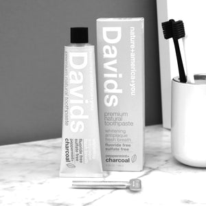 Davids - Premium Peppermint + Charcoal Natural Toothpaste All Things Being Eco Chilliwack