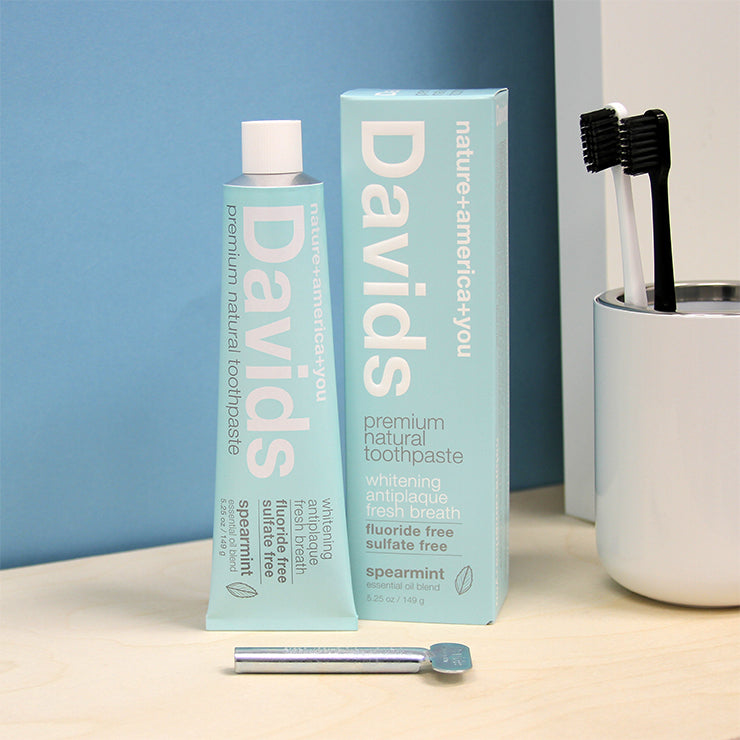 Davids - Premium Natural Spearmint Toothpaste Vegan Oral Care All Things Being Eco
