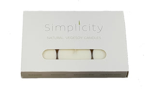 e3 Naturals - Simplicity Essential Oil Scented 6 Pack Tealights All Things Being Eco Chilliwack Soy Wax