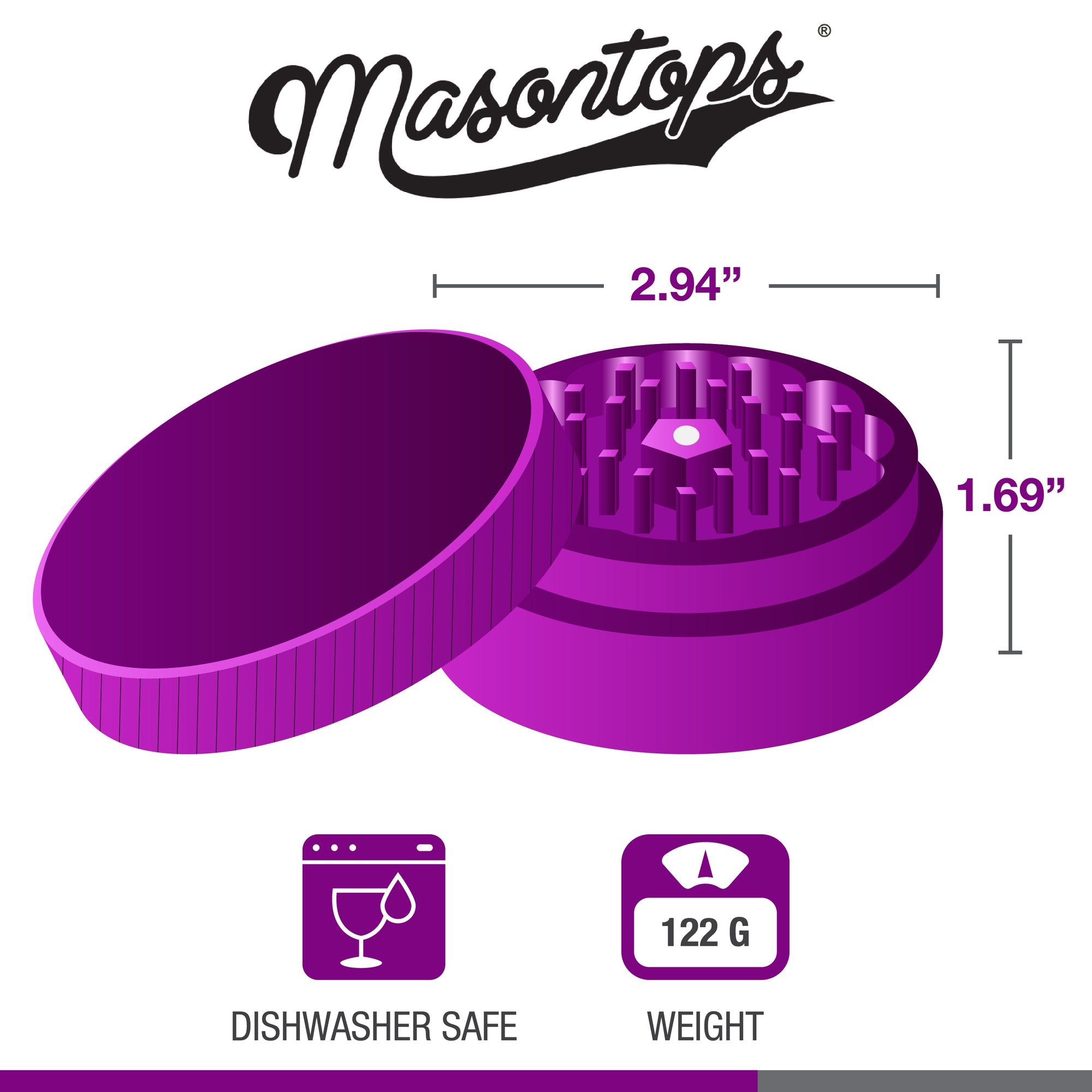 Masontops - 2-in-1 Herb Grinder all things being eco chilliwack mason jar accessories grinder for marijuana