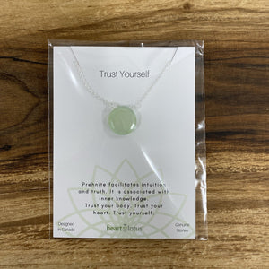 Heart and Lotus - Sterling Silver Precious Stone Necklaces