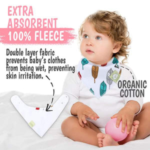KeaBabies - Organic Cotton Baby Bandana Bib Set Sweet Charm