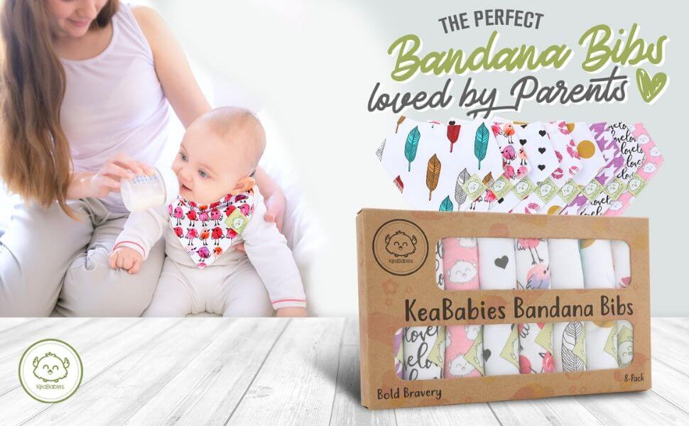 KeaBabies - Organic Cotton Baby Bandana Bib Set Bold Bravery (Girls)