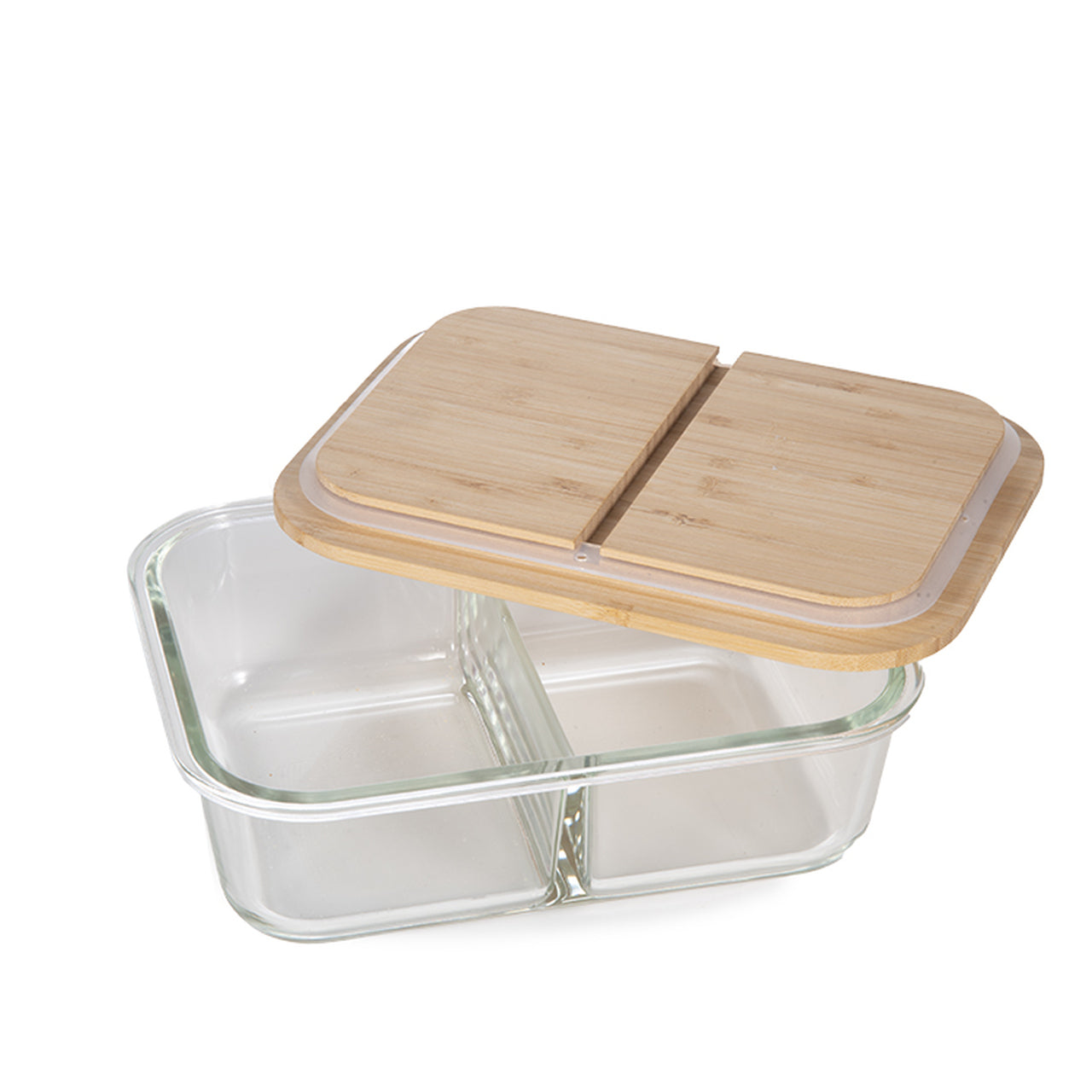 Life Without Waste - Glass & Bamboo Divided Lunch Container