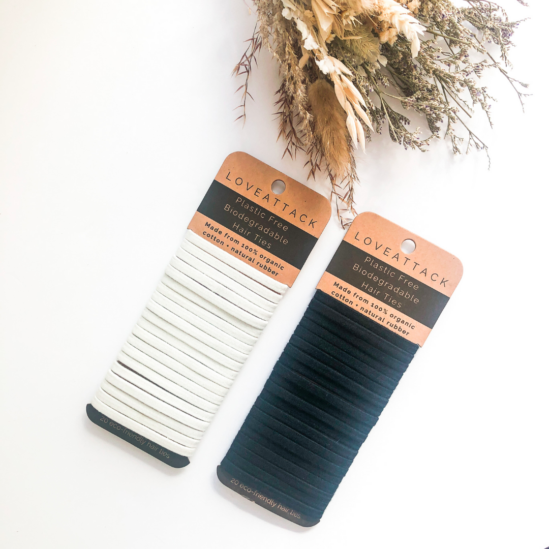 Love Attack - Plastic Free Organic Cotton Biodegradable Hair Ties All Things Being ECo Chilliwack