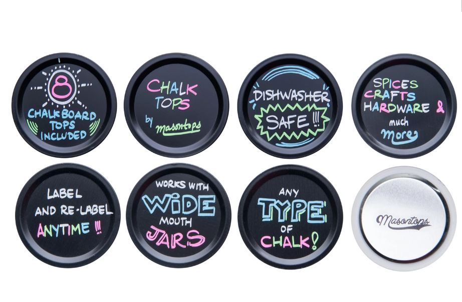 Masontops - Chalk Tops All Things Being Eco Chilliwack Reusable Chalkboard Lids Wide Mouth Mason Jars 