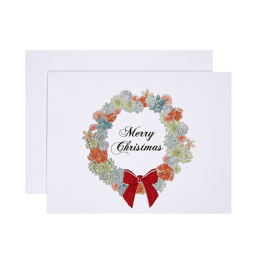 Decomposition book Merry Christmas Succulent Wreath all things being eco chilliwack 100% recycled paper greeting cards