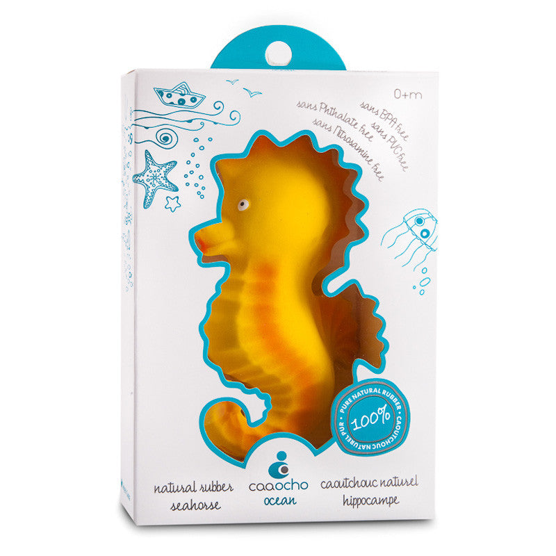 Caaocho nalu the seahorse natural rubber bath toy