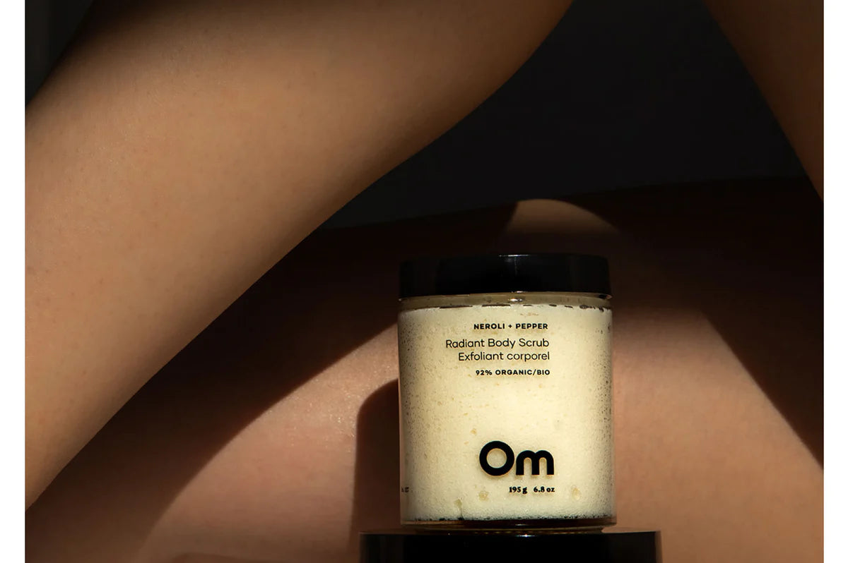 Om - Neroli + Pepper Radiant Body Scrub - all things being eco chilliwack - vegan and organic skincare - Canadian made - holiday gift giving ideas