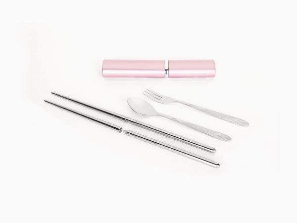 Onyx - Pink Travel Cutlery Set All Things Being Eco Zero Waste Chilliwack