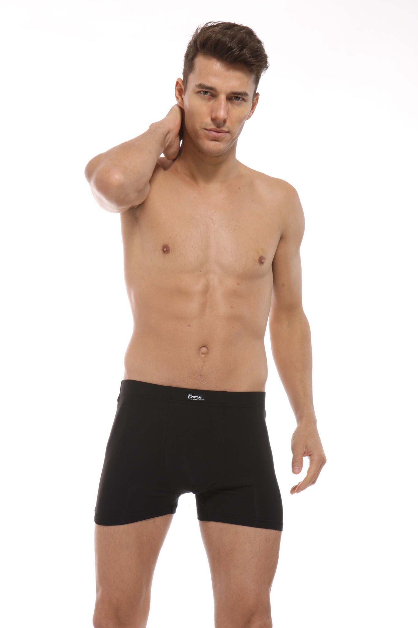 Orange - Men's Bamboo Boxer Briefs 2-Pack Sustainable All Things Being Eco Black