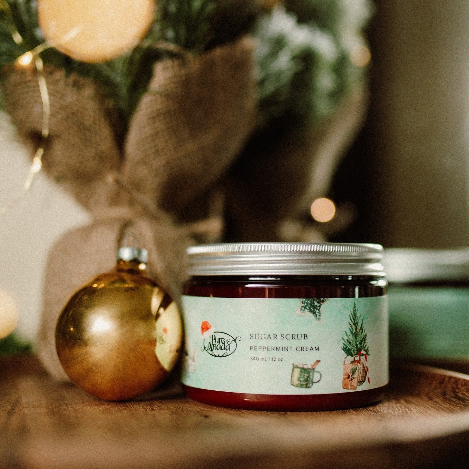 Pure Anada - Peppermint Cream Sugar Scrub - all things being eco chilliwack - all natural canadian made holiday gift giving ideas