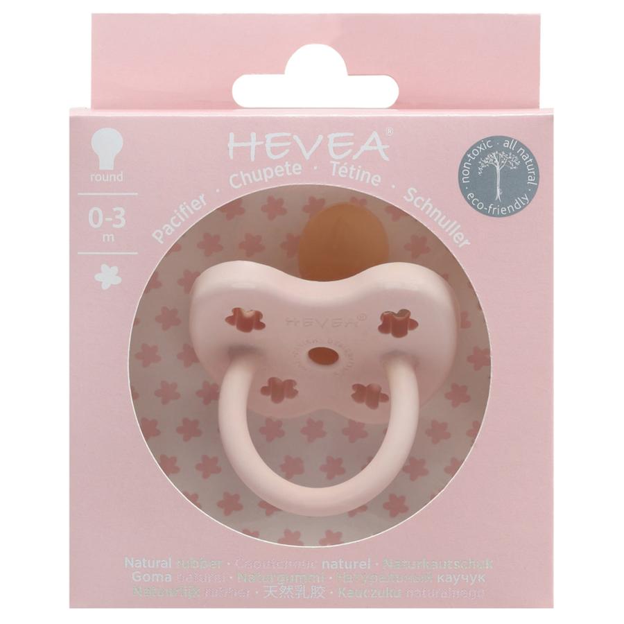 Hevea - Powder Pink Natural Rubber Flowers Pacifier 0-3mo
