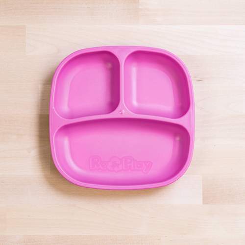 Re-Play Bright Pink Divided Plate