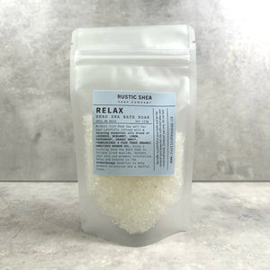 Rustic Shea Soap Company - Relax Dead Sea Bath Soak - 113g - all things being eco chilliwack 