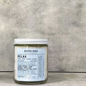 Rustic Shea Soap Company - Relax Dead Sea Bath Soak - 227g - all things being eco chilliwack