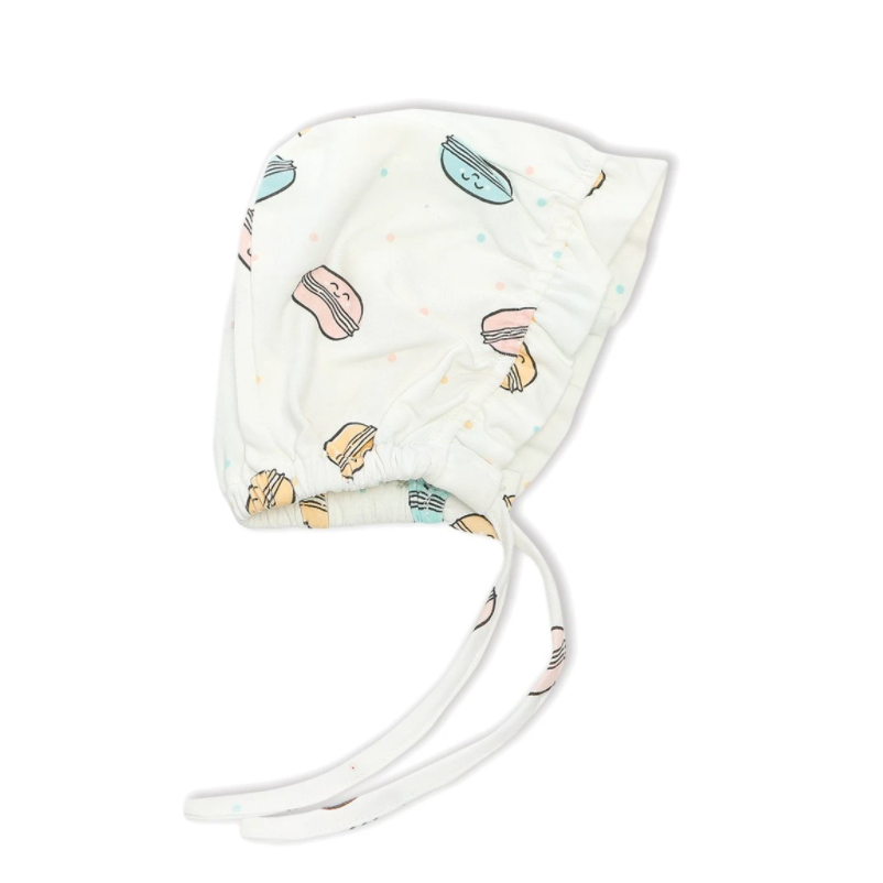 Silkberry Baby - Organic Cotton Baby Ruffle Bonnet Macaron Print – All  Things Being Eco