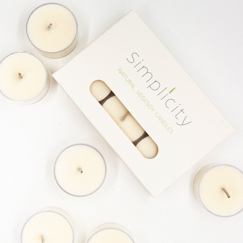 e3 Naturals - Simplicity Essential Oil Scented 6 Pack Soy Wax Tealights