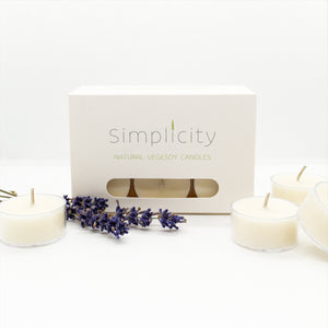 e3 Naturals - Simplicity Essential Oil Scented 12 Pack Soy Wax Tealights