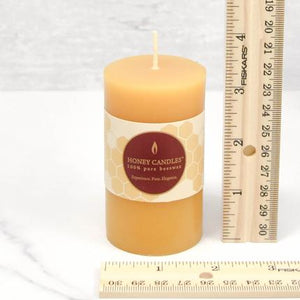 Honey Candles - Small Round Pillar Beeswax Candle