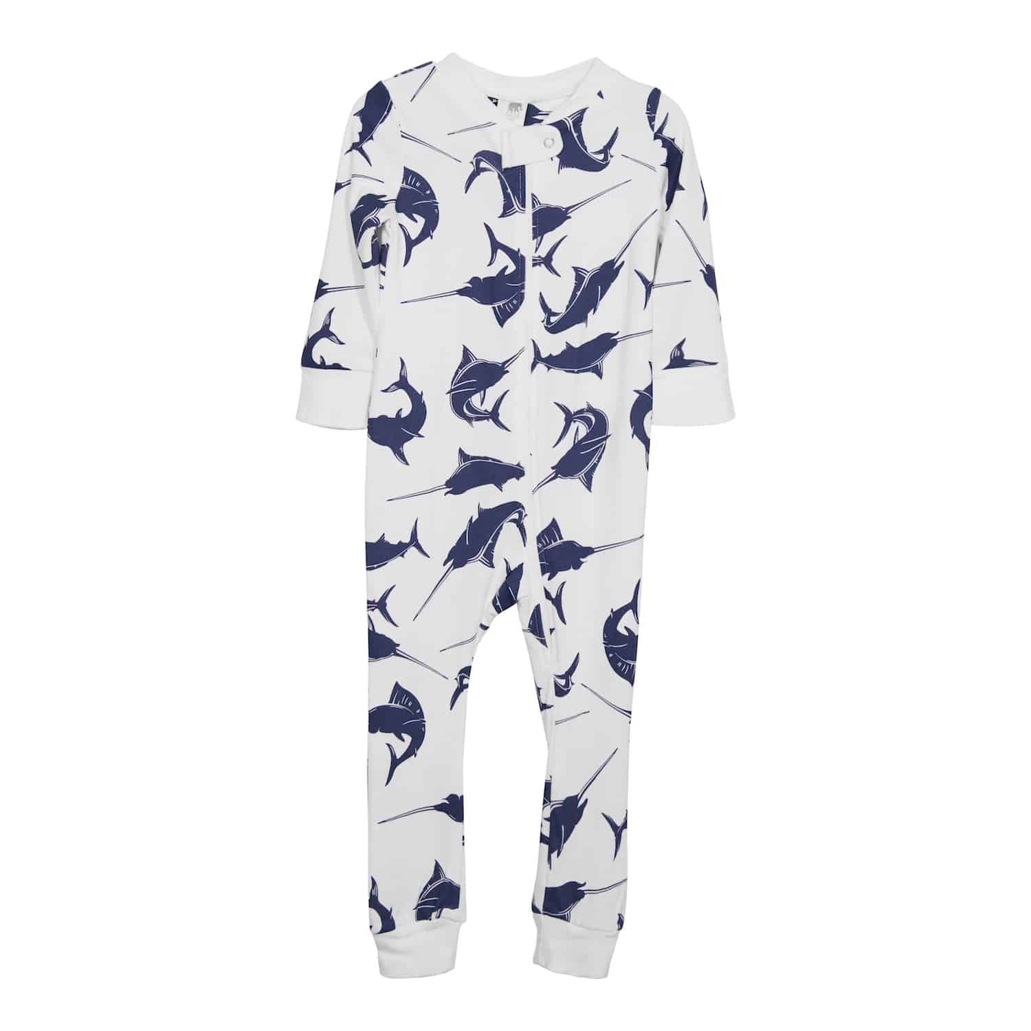 Pink Elephant Organics - Organic Cotton Swordfish Full-Zip Footless Pajama