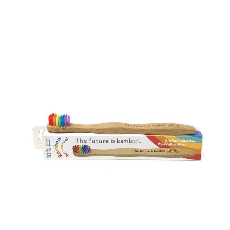 The Future is Bamboo - Kids Soft Rainbow Bamboo Toothbrush Biodegradable Oral Care All Things Being Eco