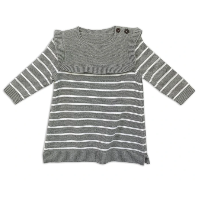 Viverano - Marseille Organic Cotton Knit Ruffle Dress Natural Baby Clothing All Things Being Eco Chilliwack