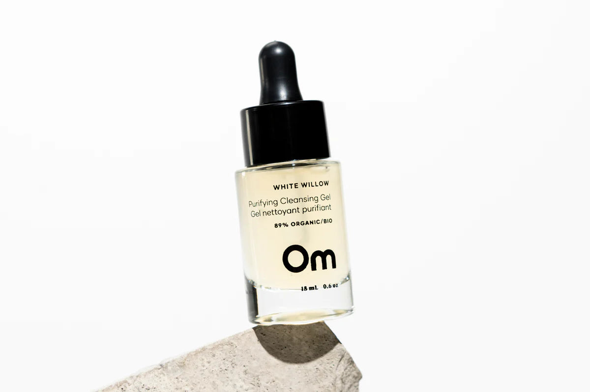 Om - White Willow Purifying Cleansing Gel - all things being eco chilliwack - Canadian made vegan and organic skincare - 18ml mini